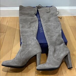 Stuart Weitzman Taupe Suede Over-the-Knee Boots